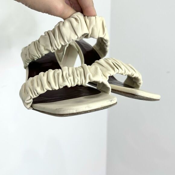 STAUD Frankie Ruched Slide Sandal in Nectarine - Picture 7 of 12